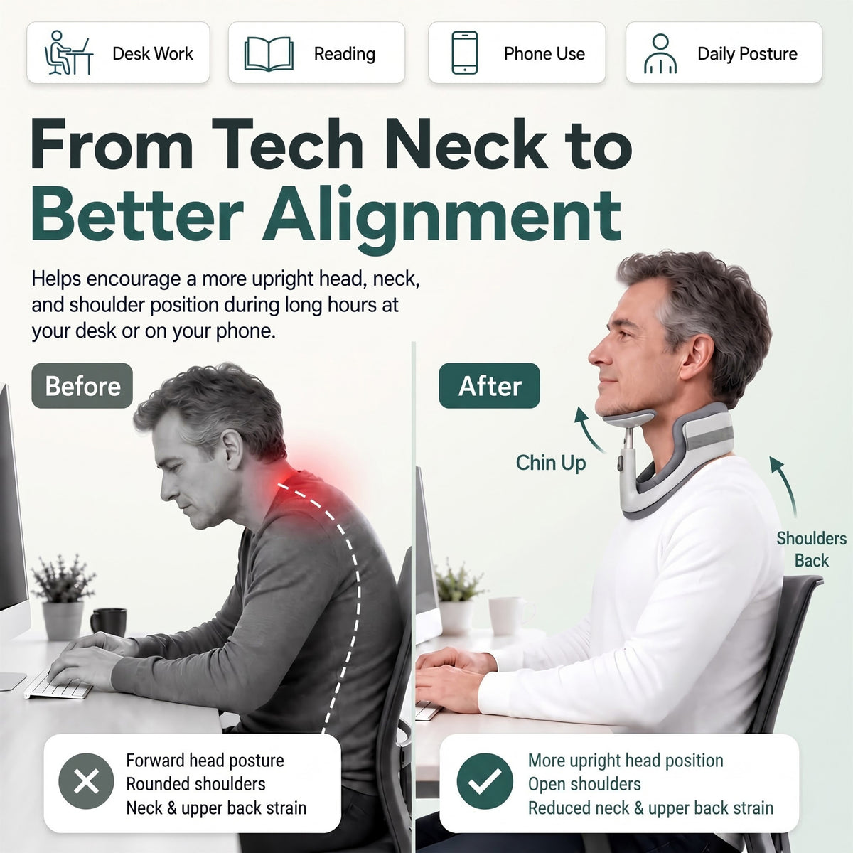 Adjustable Neck Brace for Posture Support