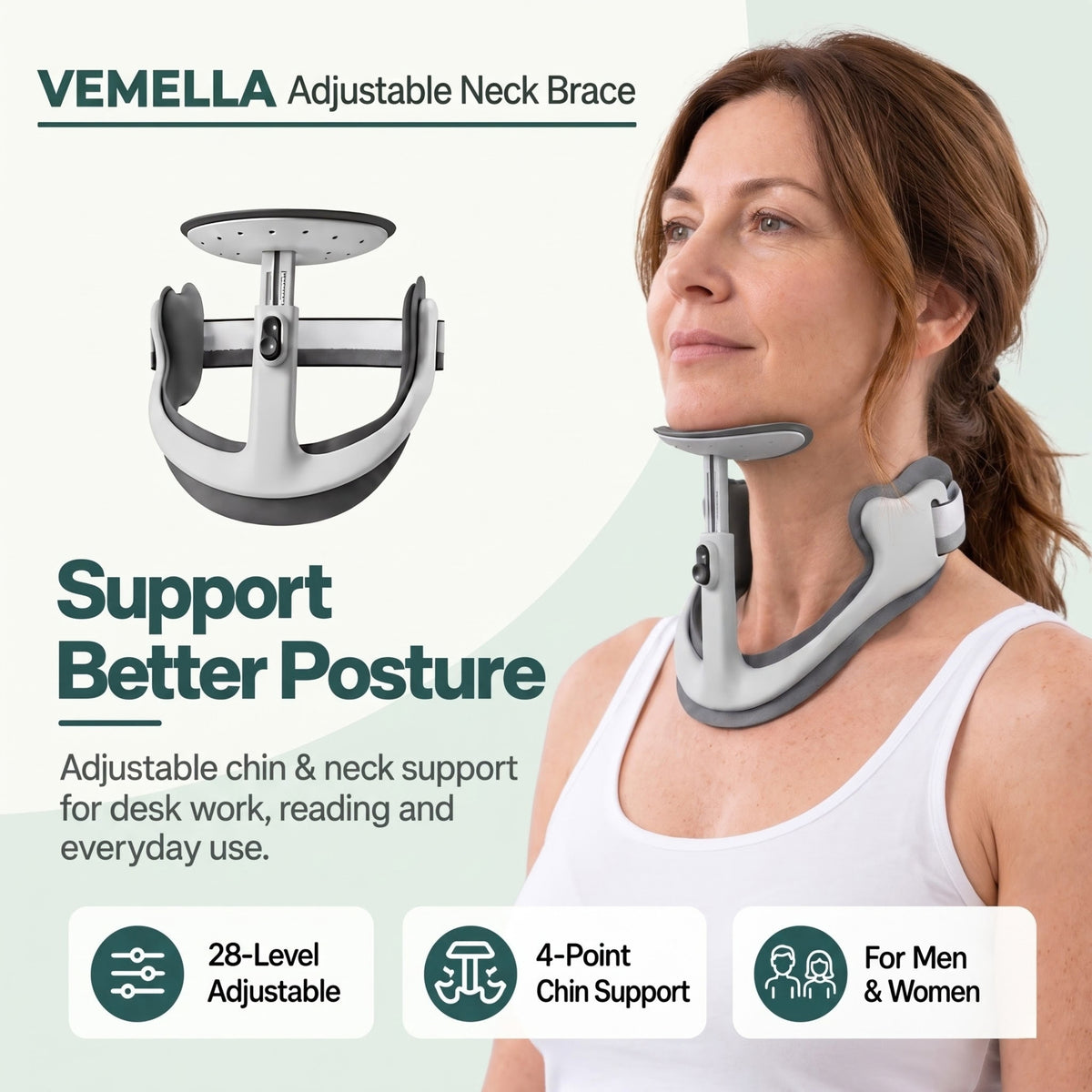 Adjustable Neck Brace for Posture Support